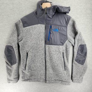 The North Face Jacket Mens Medium Gray Fleece Elbow Patches Outdoors Active Wear